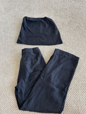 Aritzia Black Two-Piece Set - Strapless linen Top and Pants
